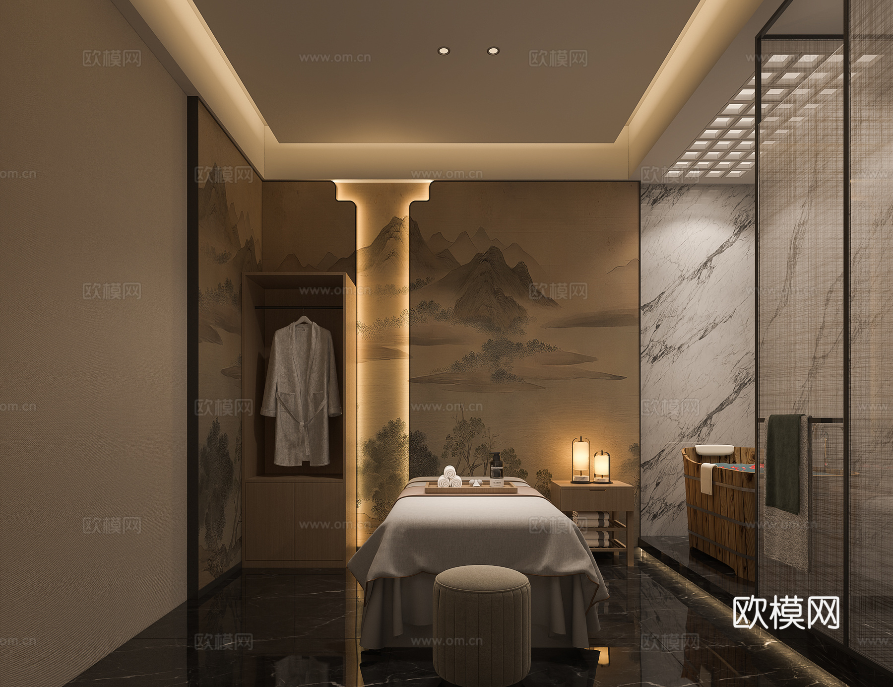 洗浴按摩床3d模型下载