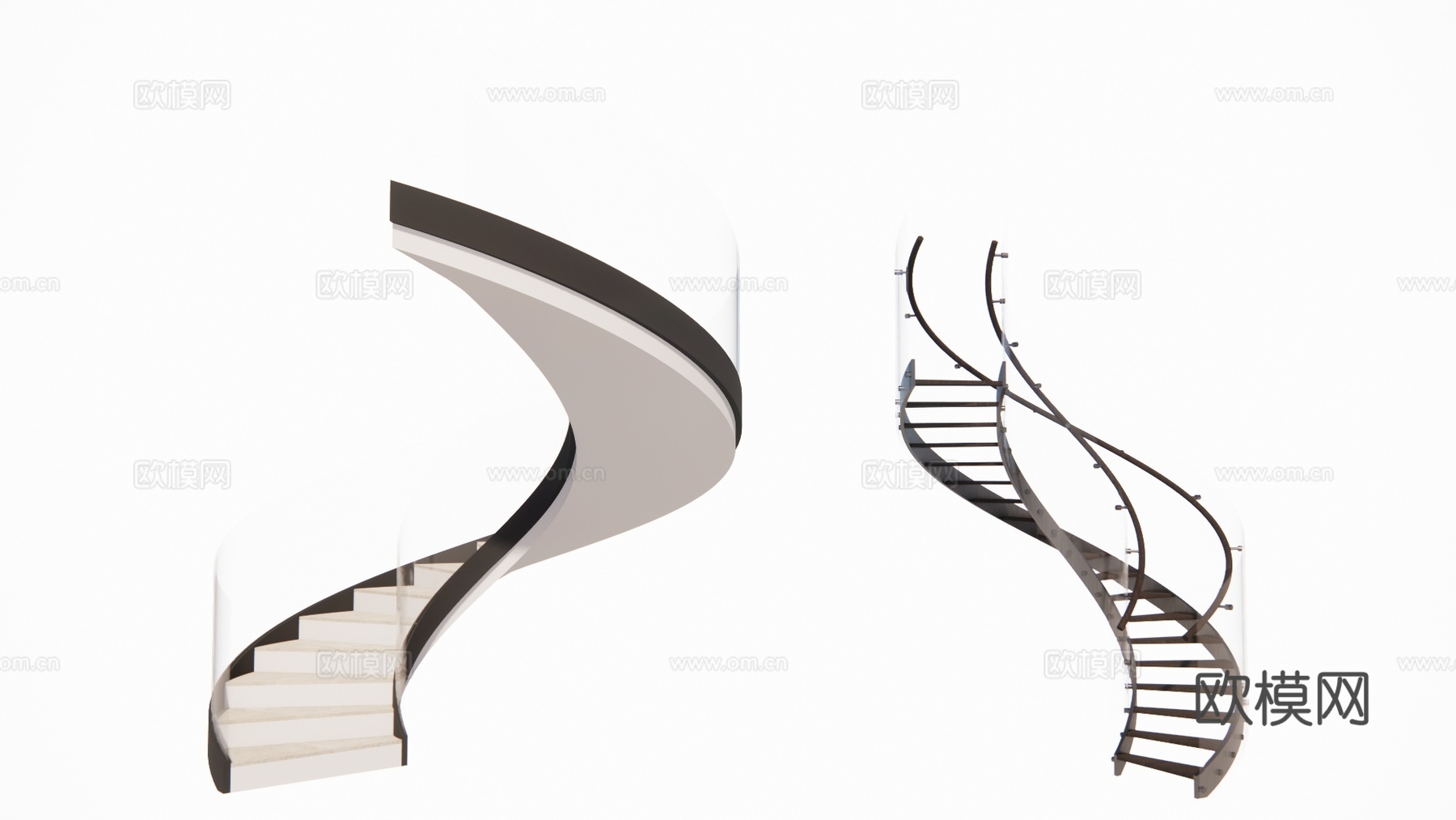 楼梯 转角楼梯 旋转楼梯su模型