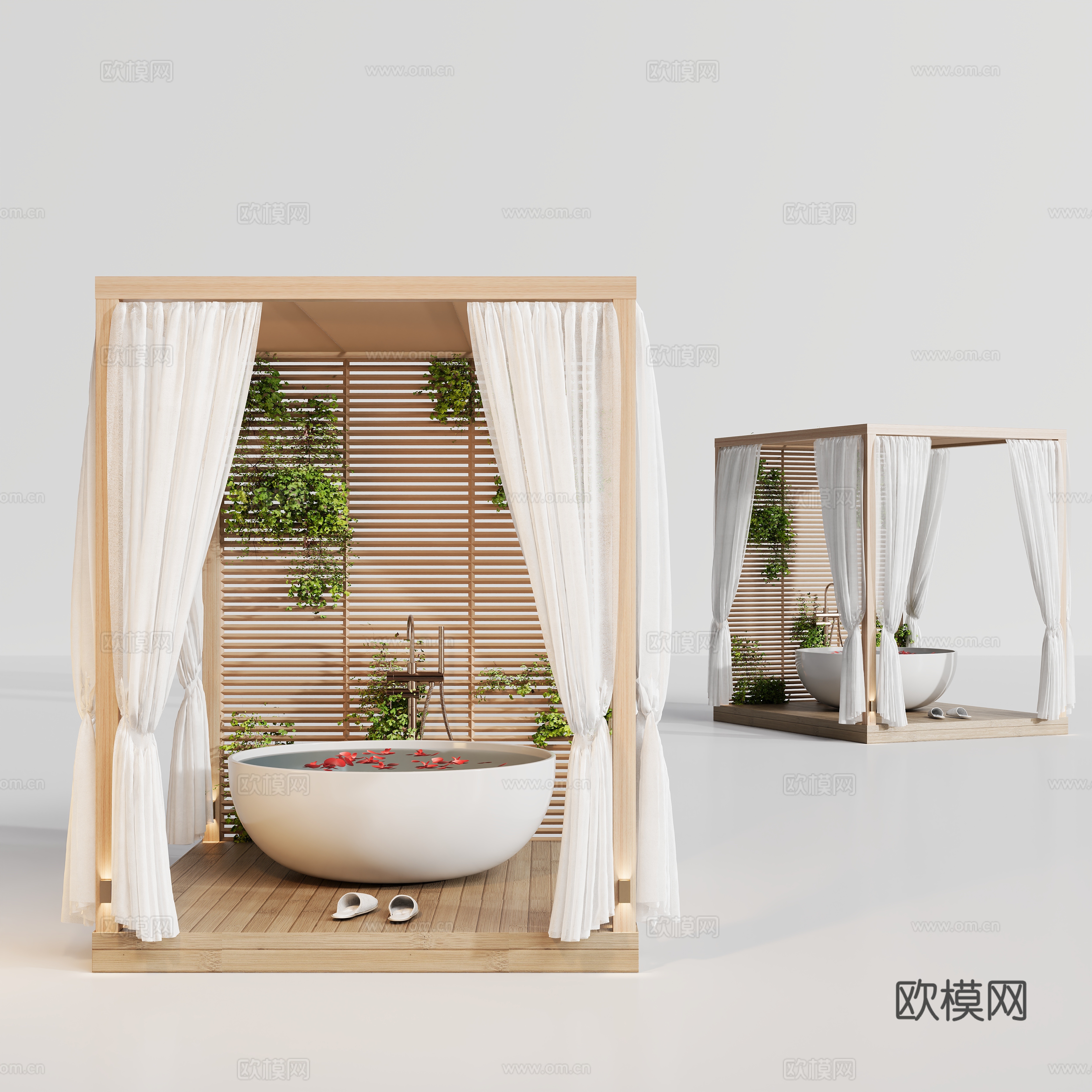 泡澡区浴缸su模型