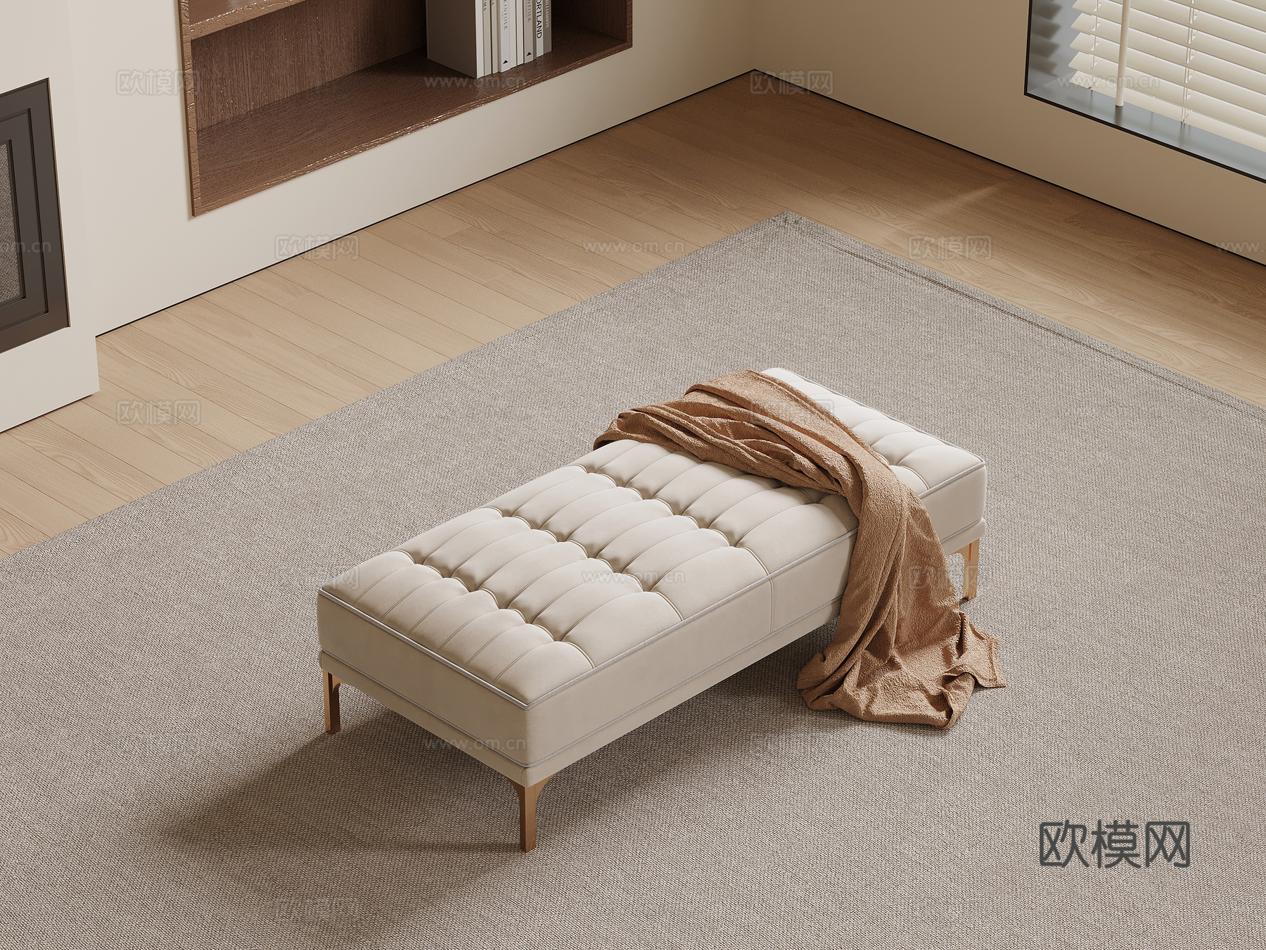 法式长凳 换鞋凳 沙发凳su模型