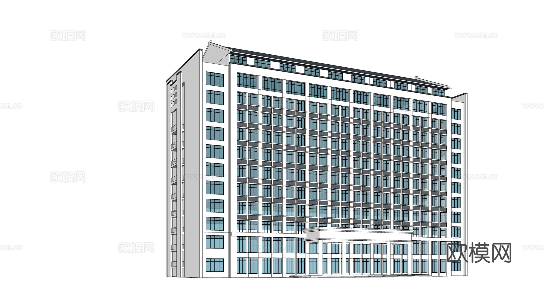 现代高层办公楼 写字楼建筑 商业综合体su模型