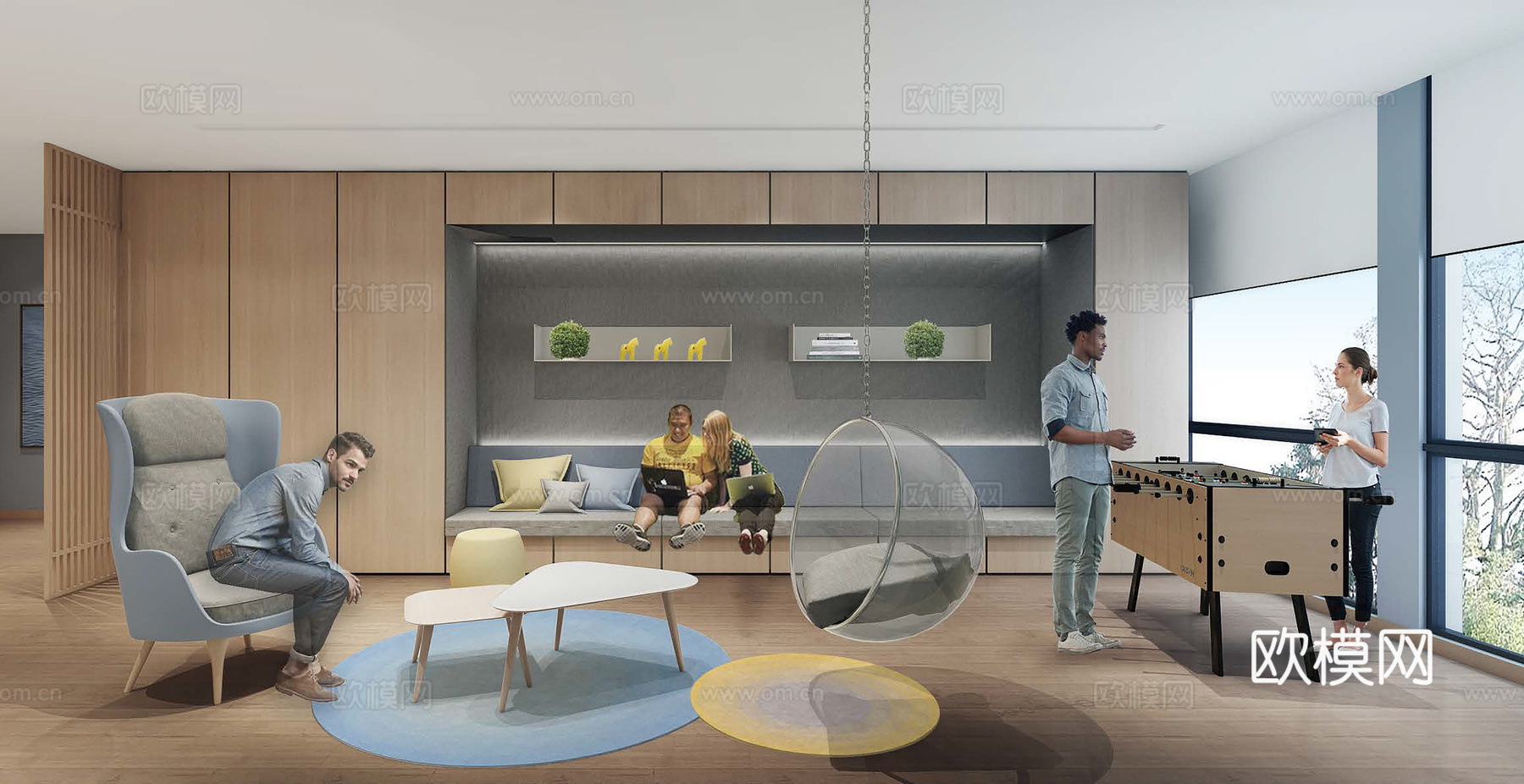 办公室 工作室 最新全套施工图 效果图合集cad施工图