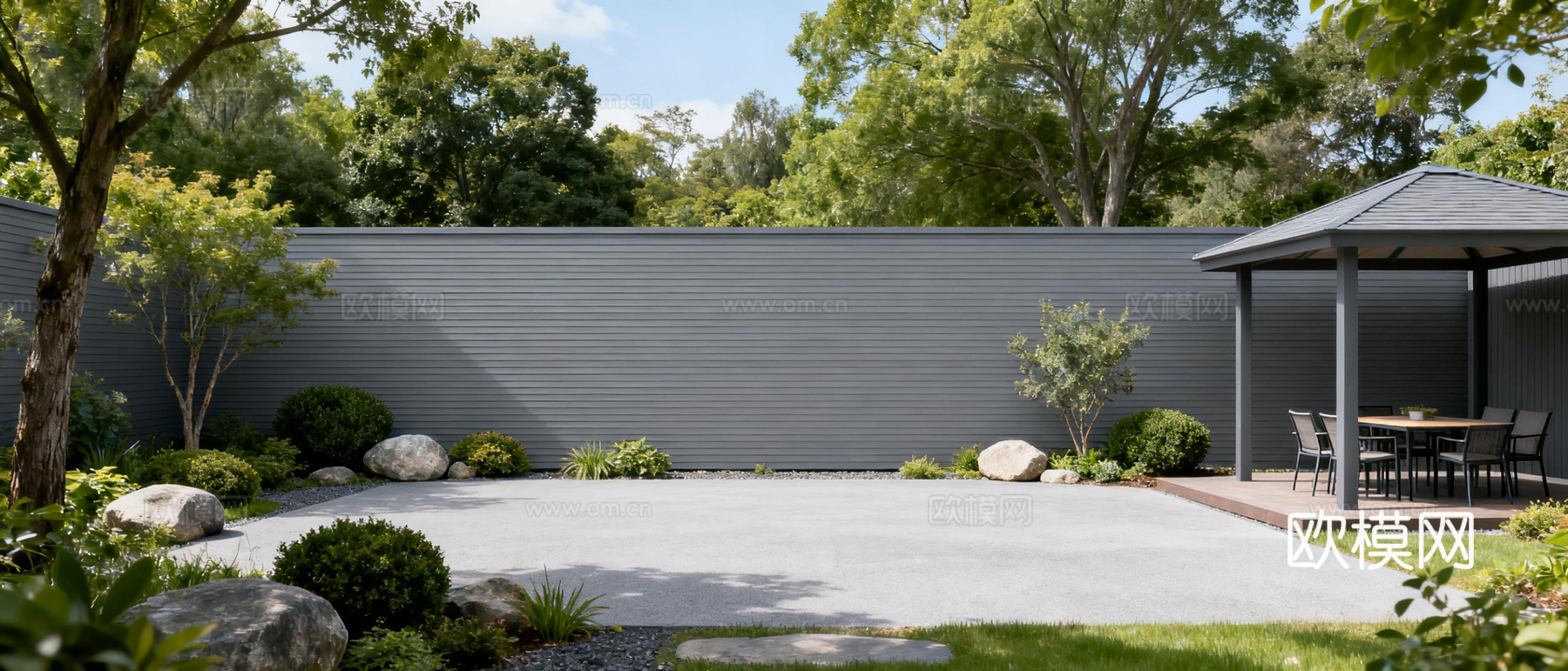 现代别墅庭院外景