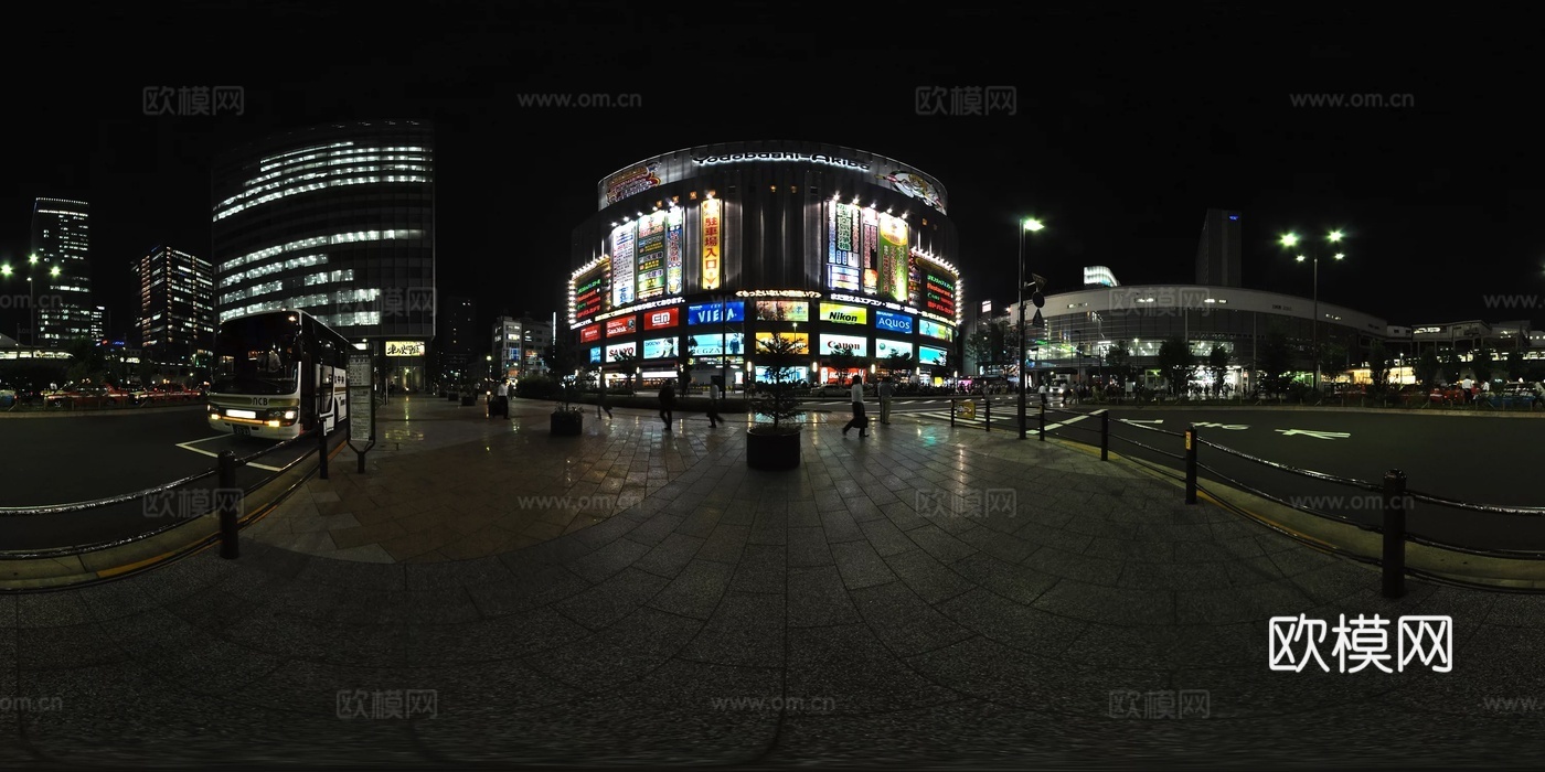 日本都市 城市 马路 夜景HDR