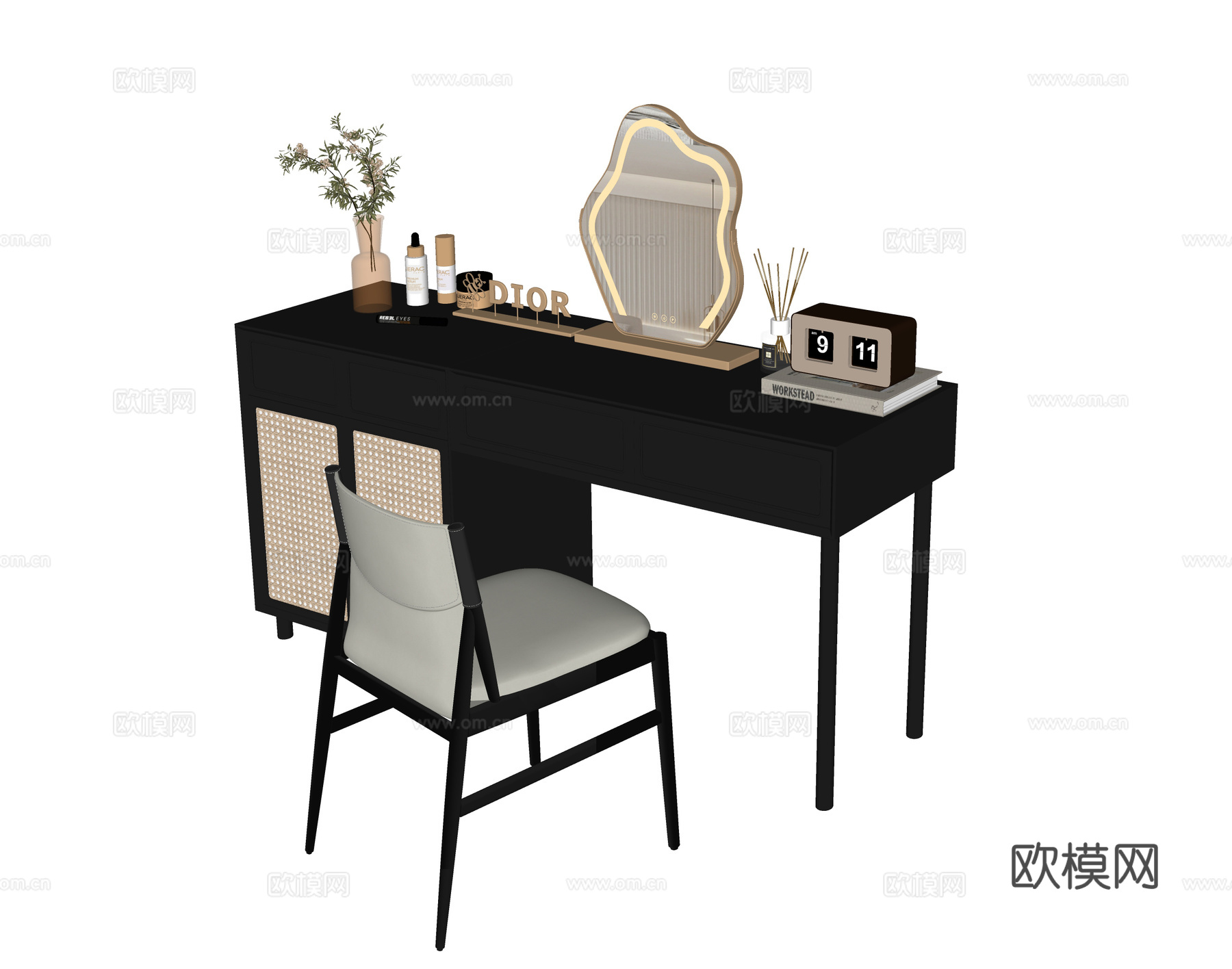 现代梳妆台su模型