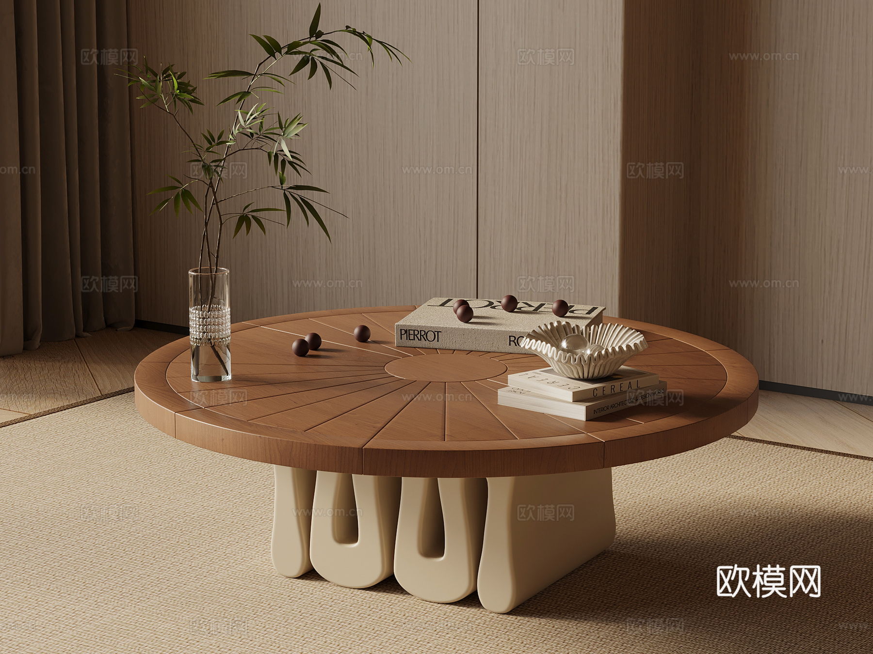 侘寂中古茶几3d模型