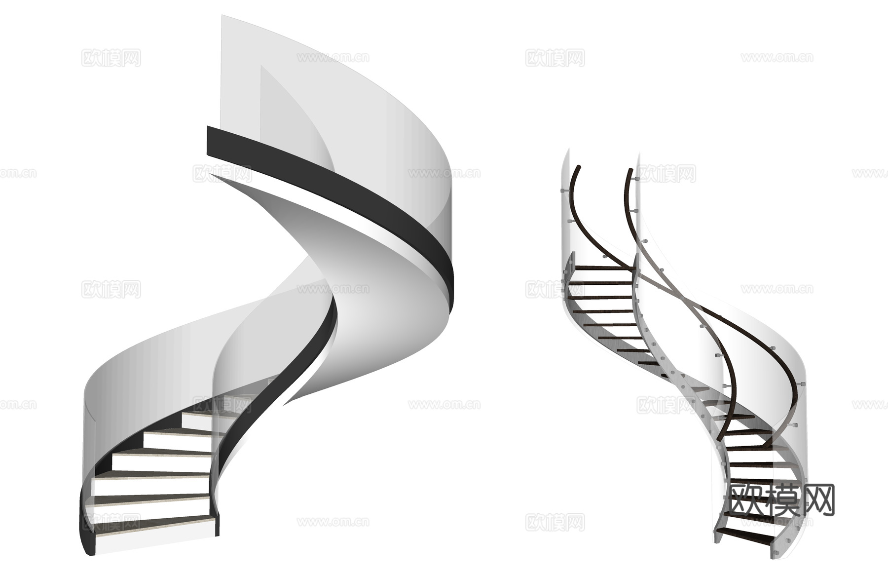楼梯 转角楼梯 旋转楼梯su模型