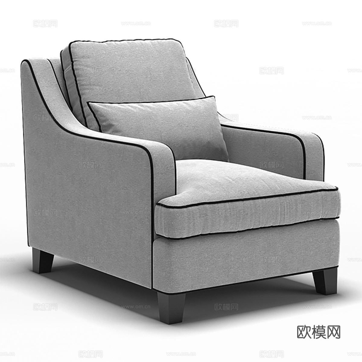 丹通莱明顿扶手椅3d模型下载