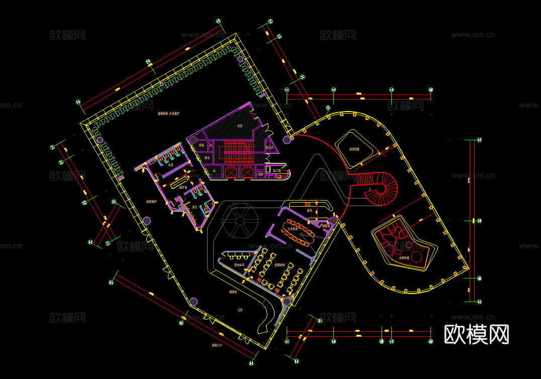 10套售楼处施工图CAD附效果图cad施工图