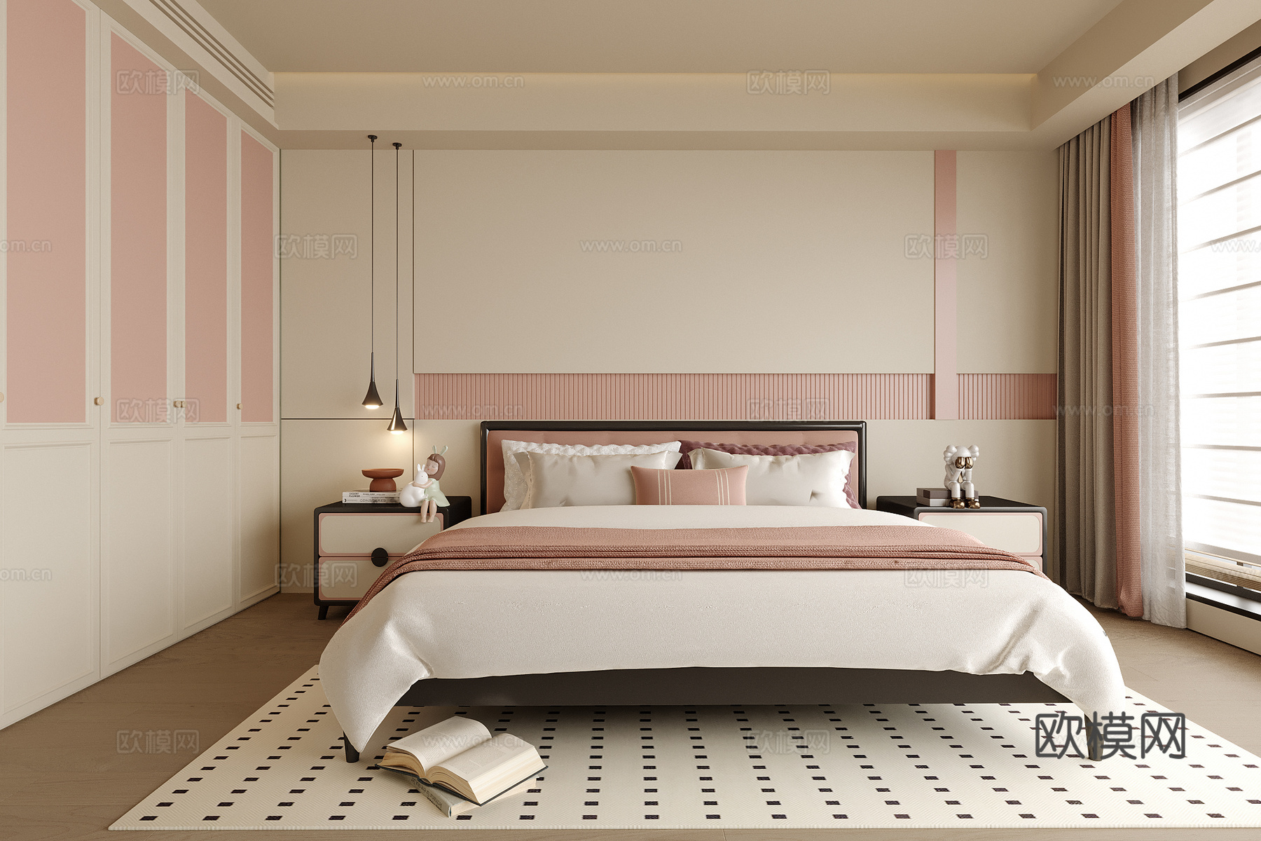 现代女孩房 女儿房 儿童房su模型