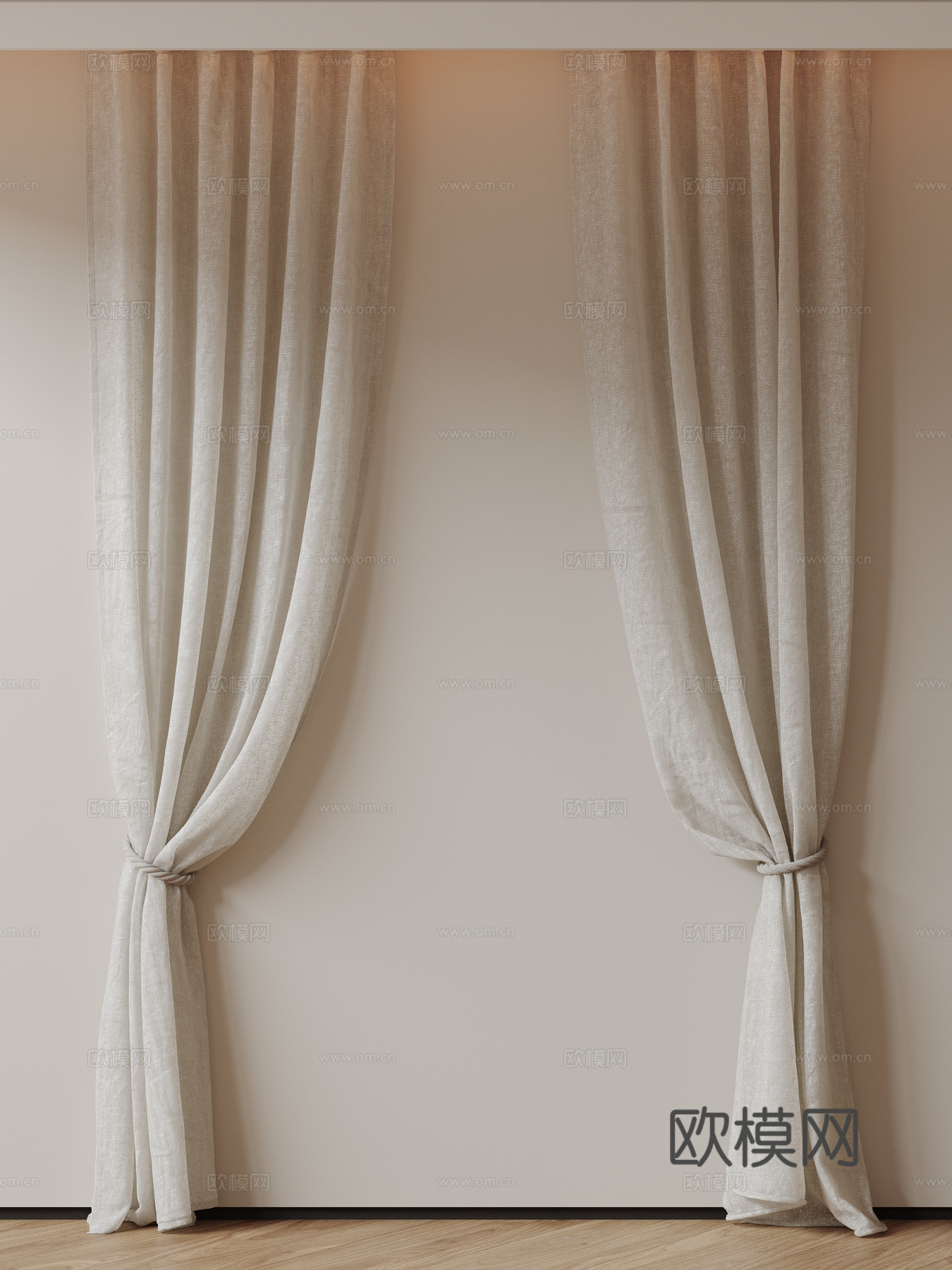 现代通用窗帘 中古布帘窗纱 纱帘 百叶帘 素色帘 纯色窗帘su模型