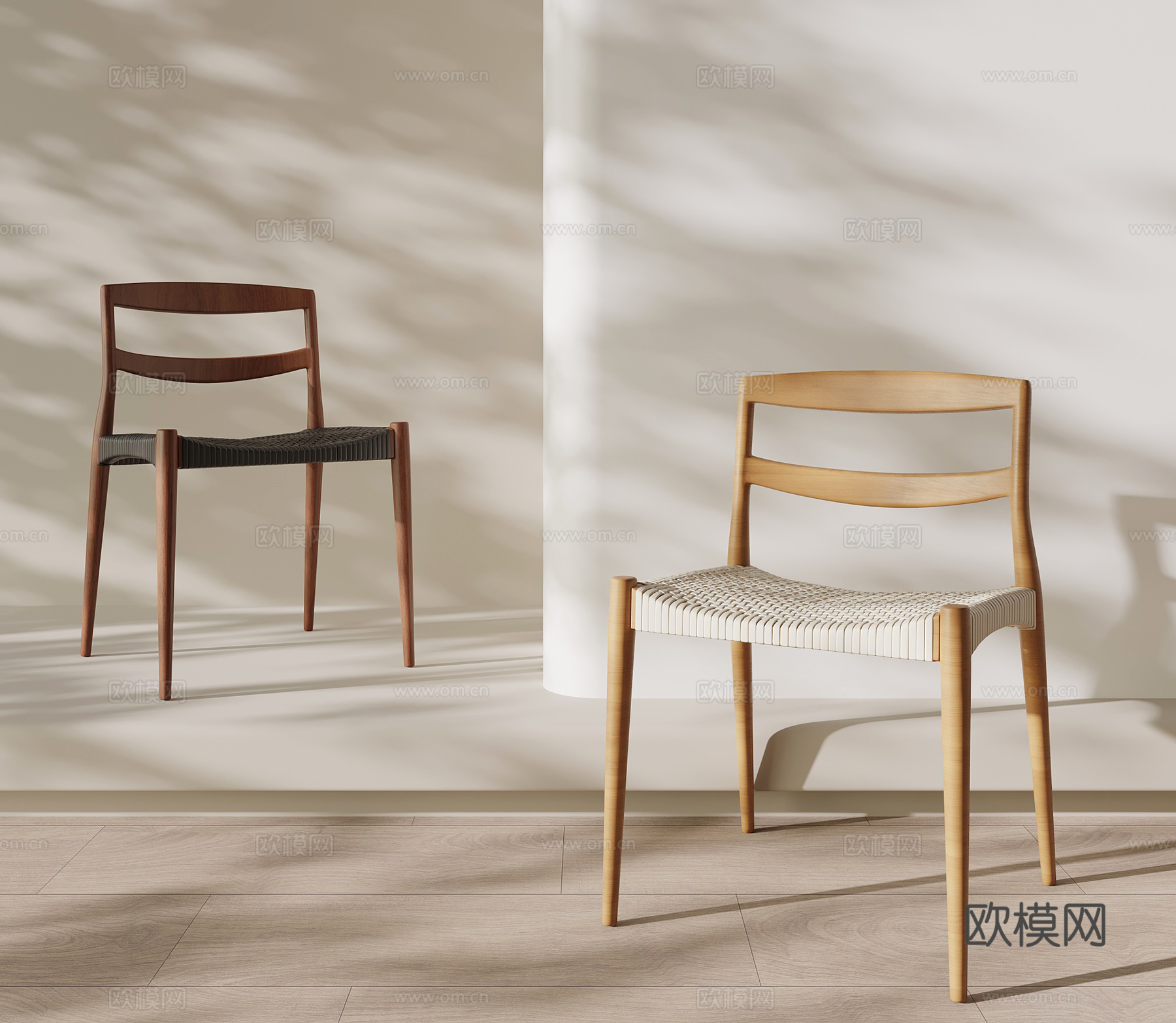 侘寂中古椅子 餐椅3d模型