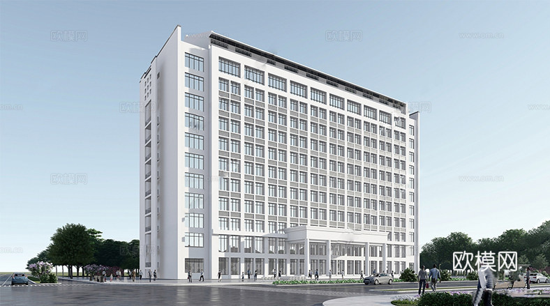 现代高层办公楼 写字楼建筑 商业综合体su模型