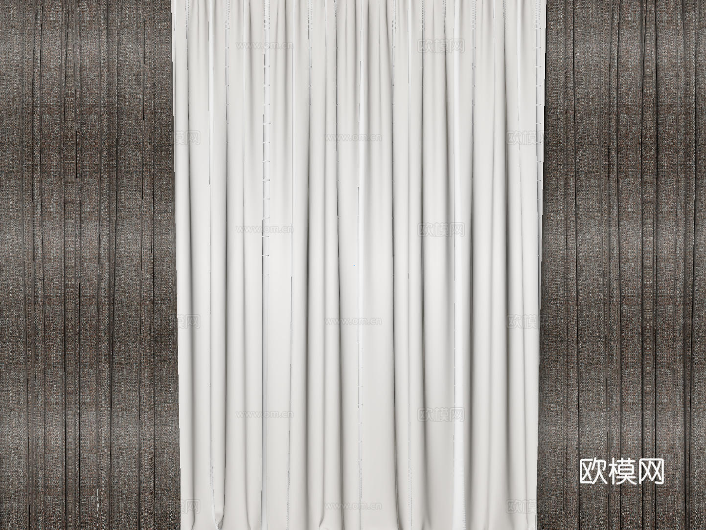 现代通用窗帘 中古布帘窗纱 纱帘 百叶帘 素色帘 纯色窗帘su模型