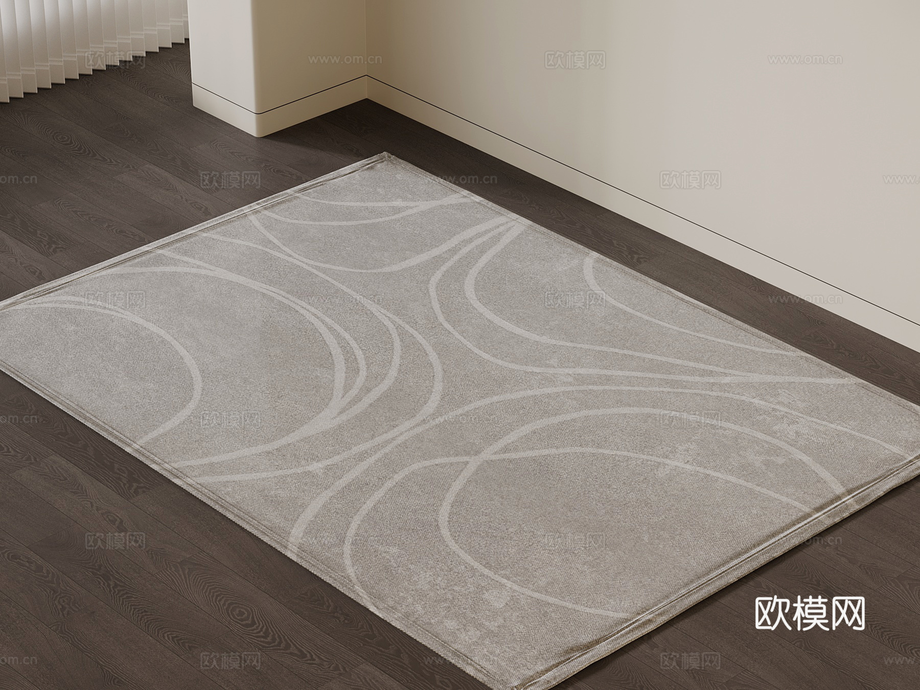 现代意式地毯 方形地毯3d模型