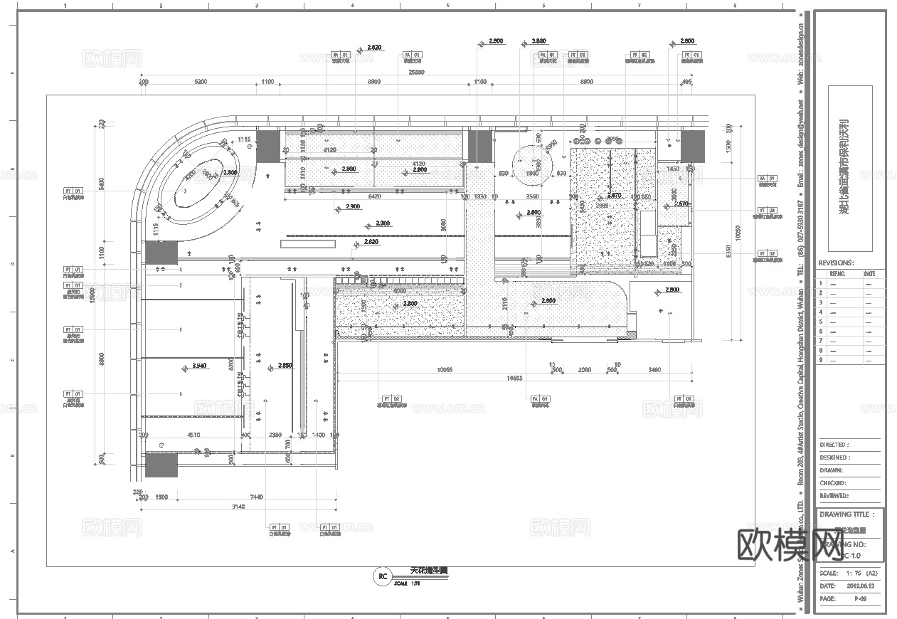 办公室 工作室 最新全套施工图 效果图合集cad施工图
