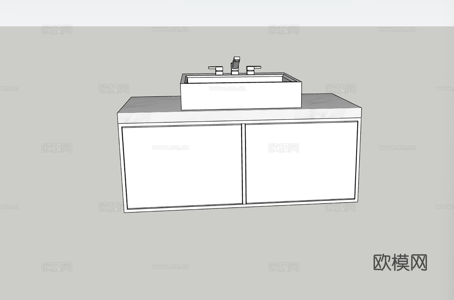 现代卫生间洗手盆台上盆动态组件su模型
