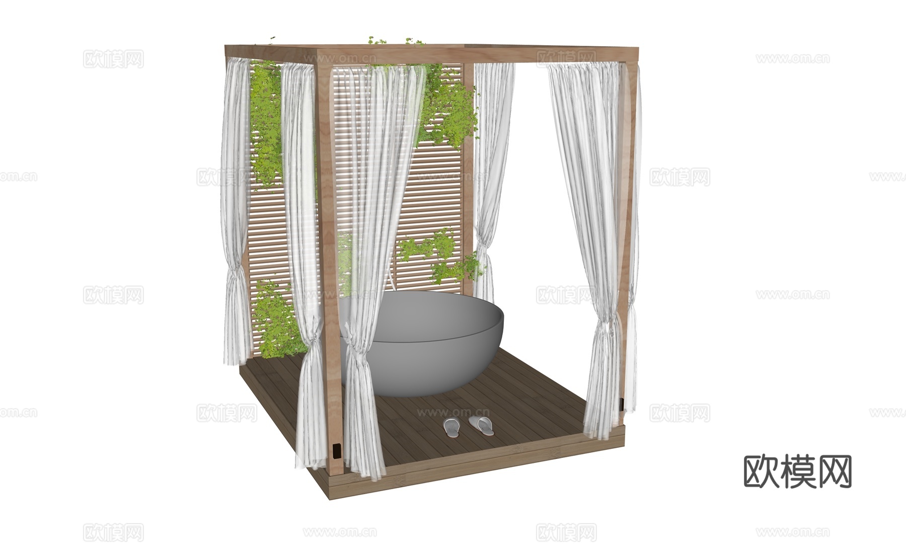 泡澡区浴缸su模型