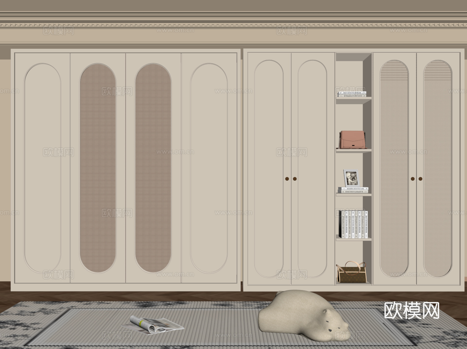 法式衣柜su模型