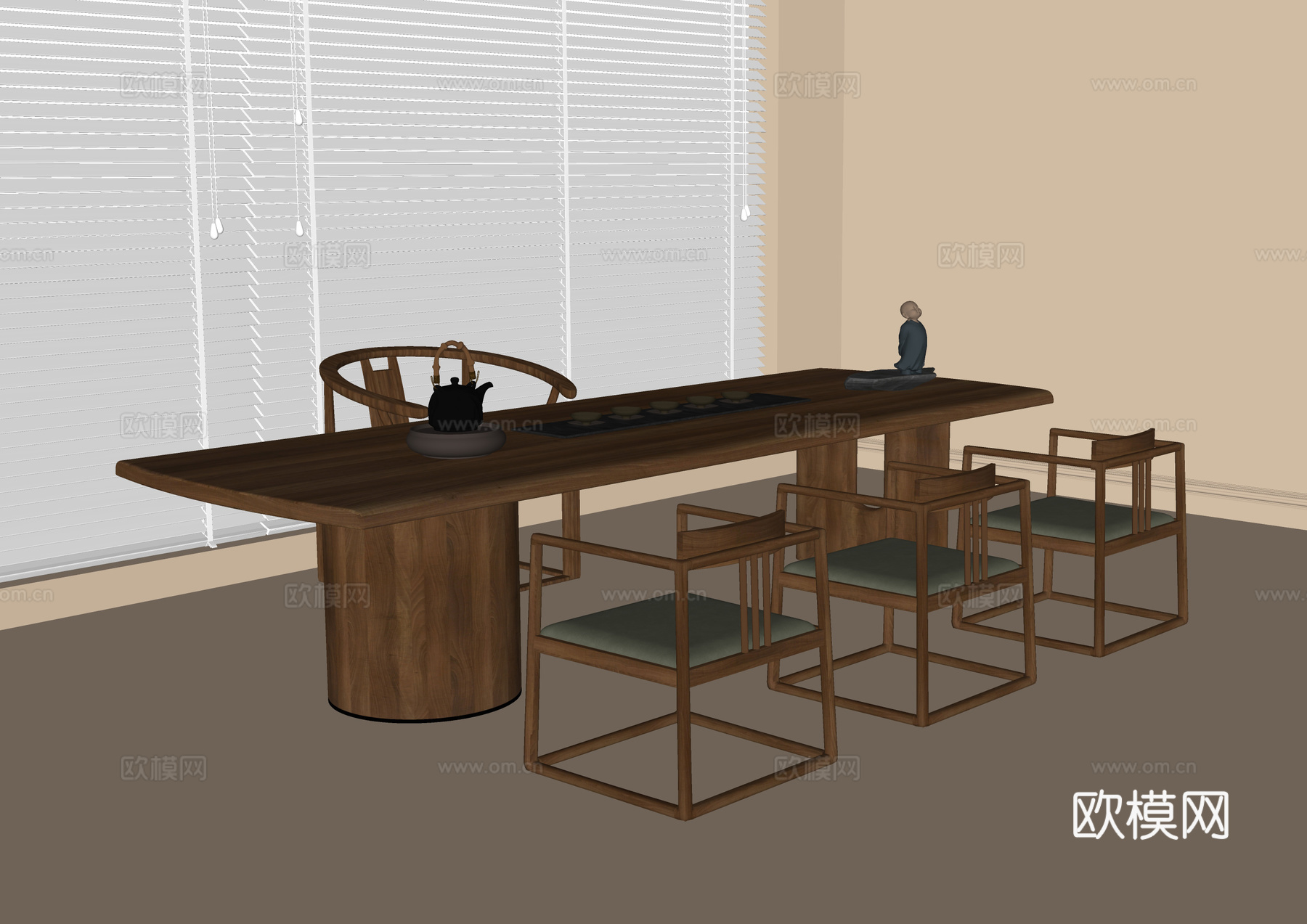 现代茶桌椅 茶桌 茶椅su模型