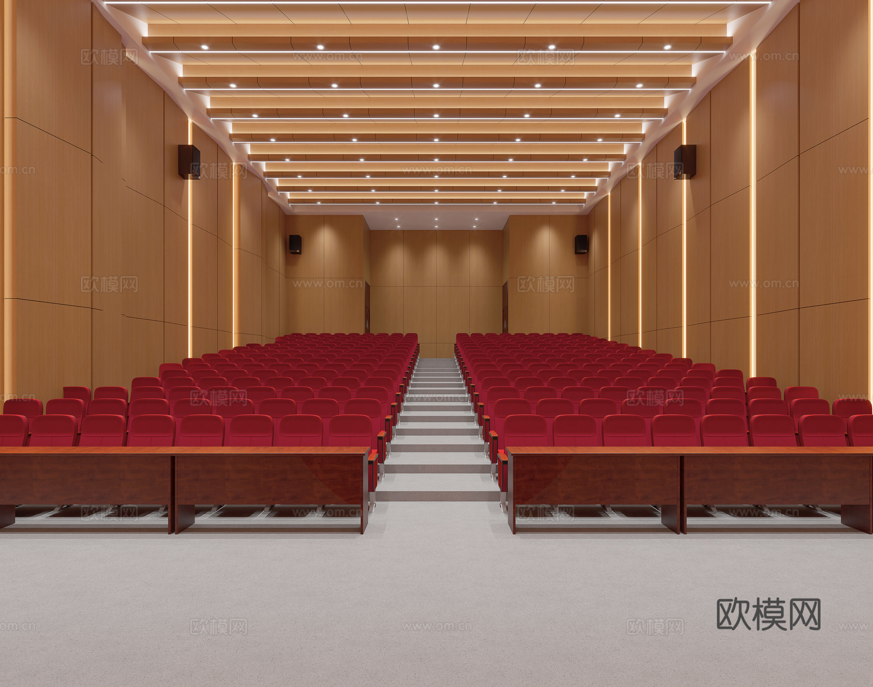 报告厅  阶梯教室3d模型下载（渲染图1）