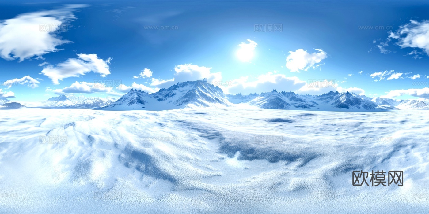 雪山 户外 晴天HDR