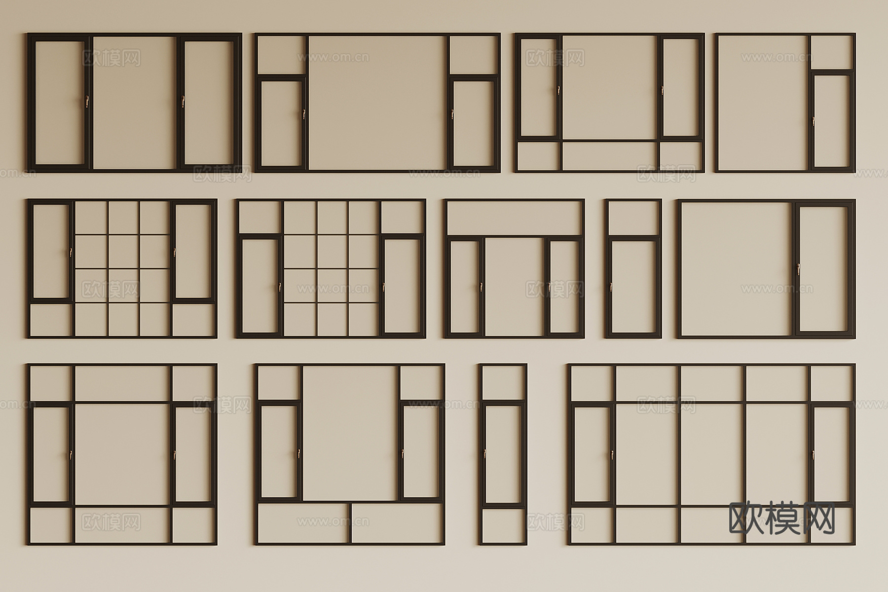 现代窗户3d模型