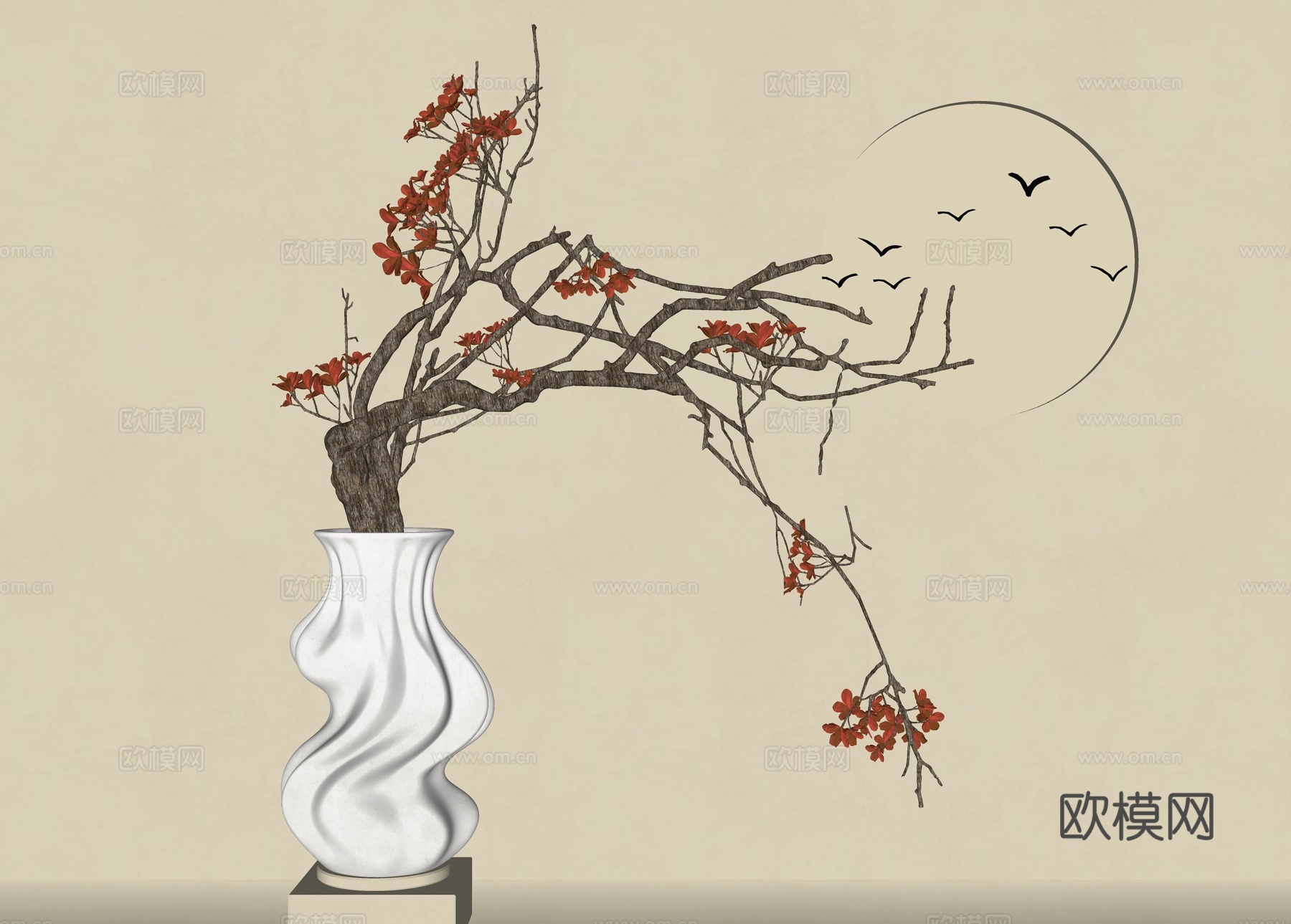 现代花瓶 异形花瓶 扭曲花瓶 装饰花瓶 花瓶摆件 现代花艺su模型