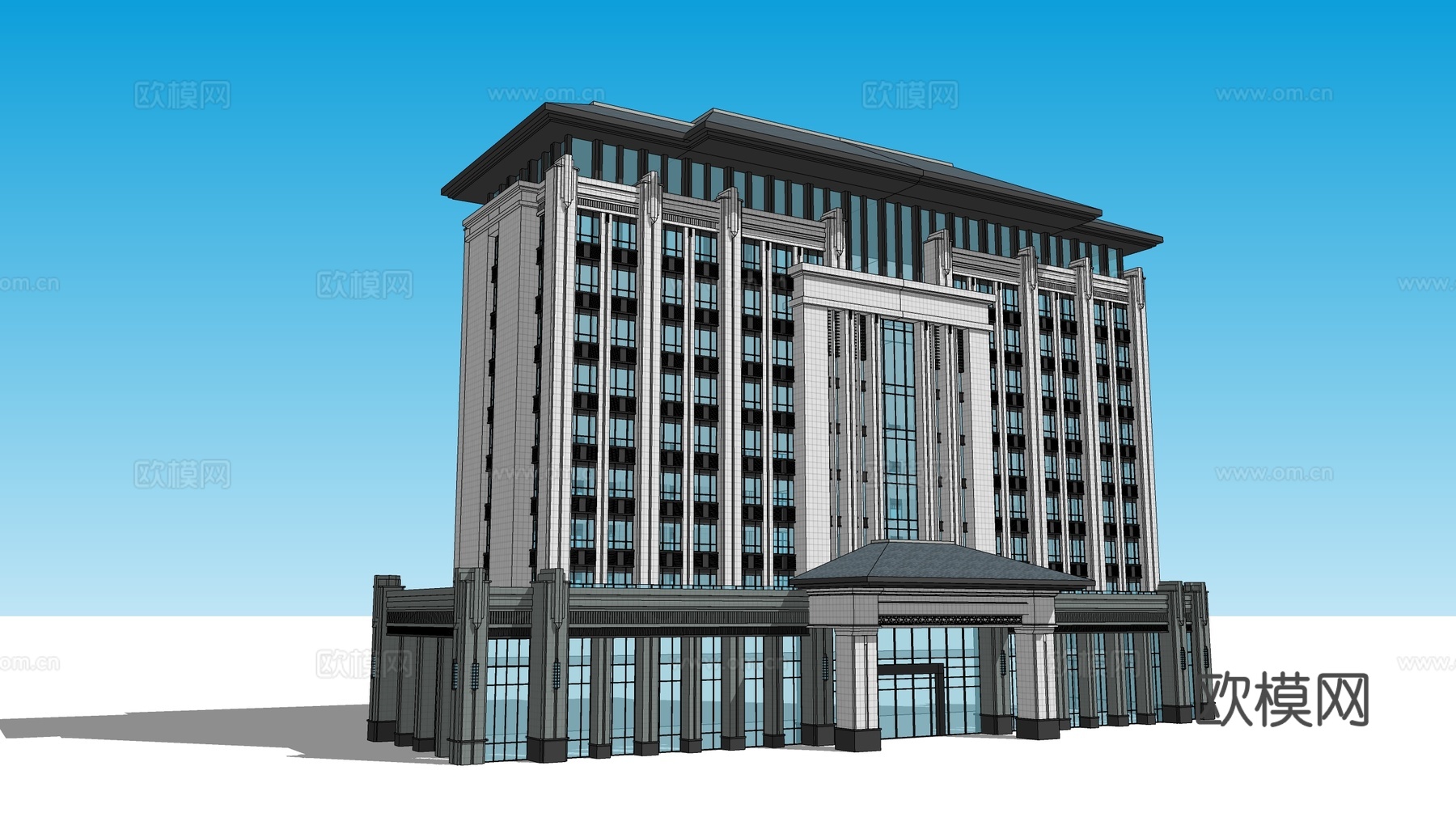 现代办公楼 写字楼建筑 政务办公楼su模型