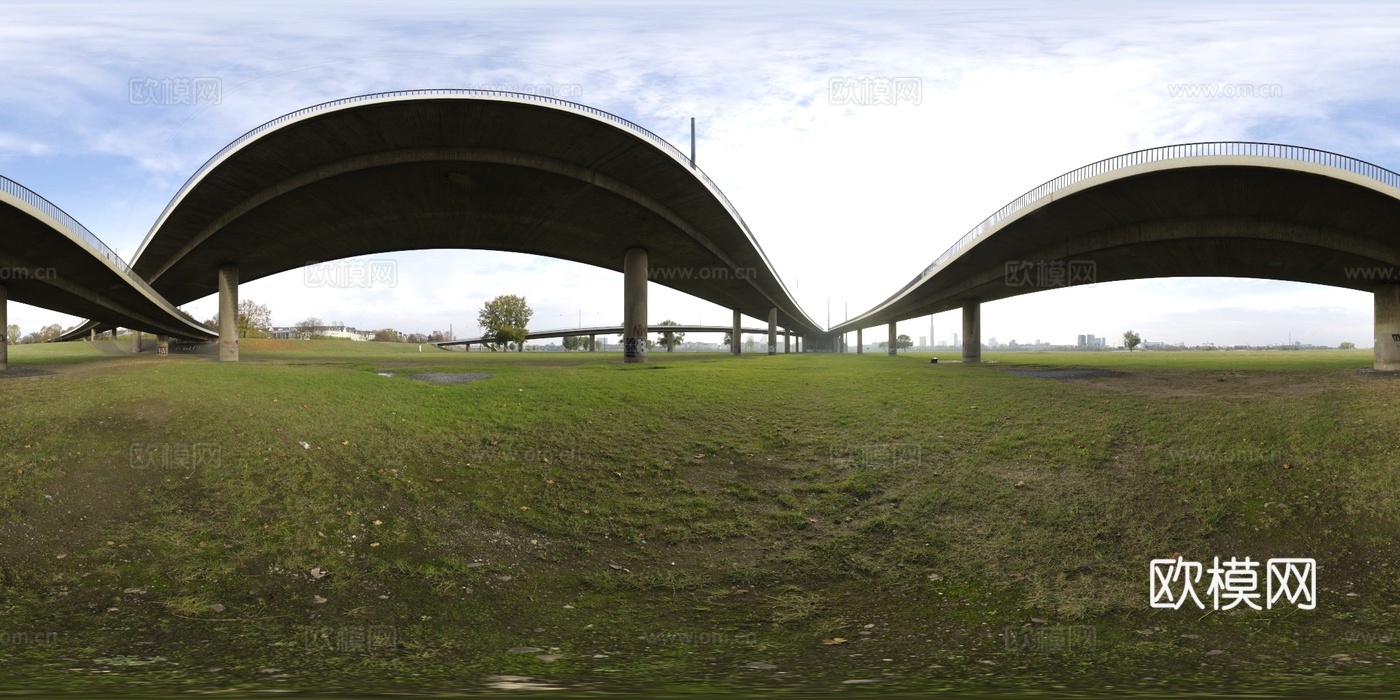 户外 郊区 草地 高架桥HDR