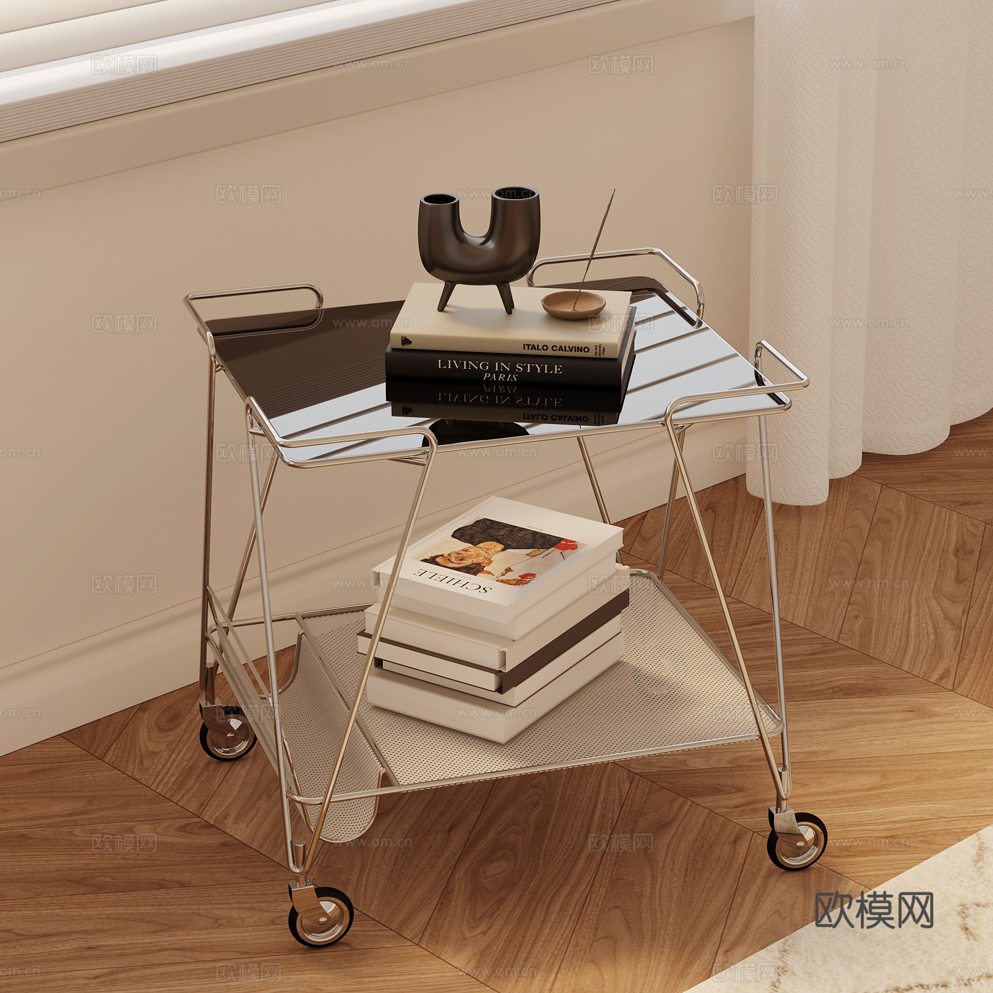 现代意式边几 角几3d模型