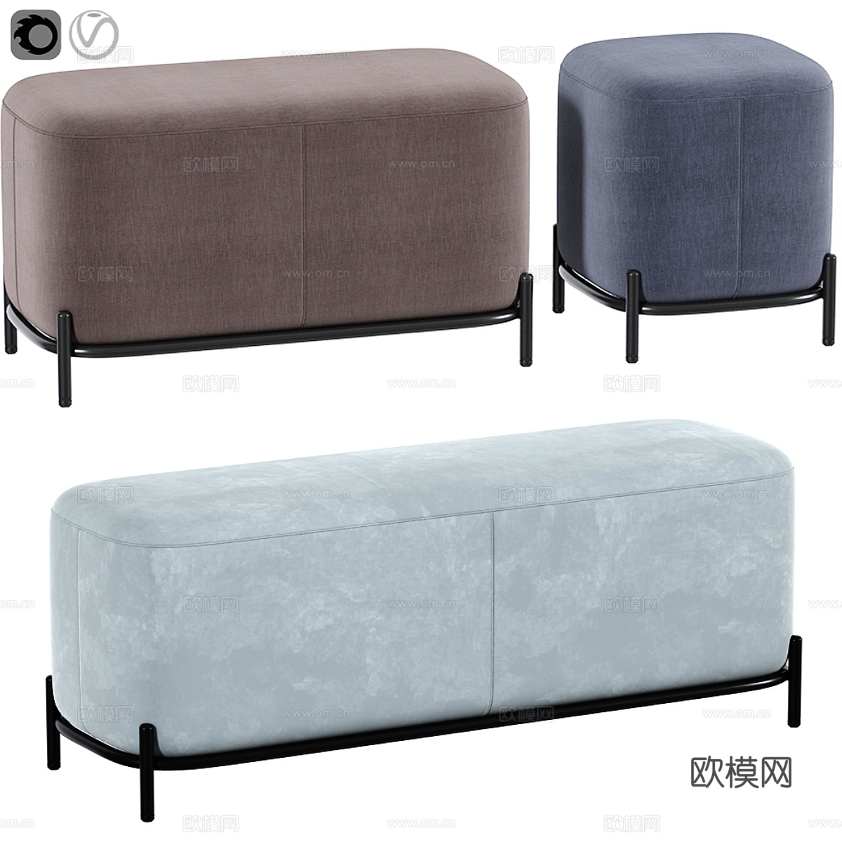 Pouf pawai套装3d模型下载