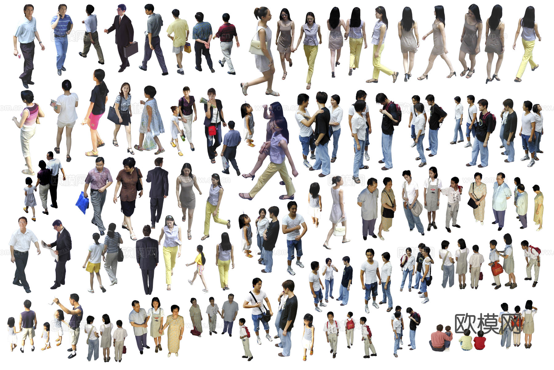 鸟瞰人物PNG免抠下载