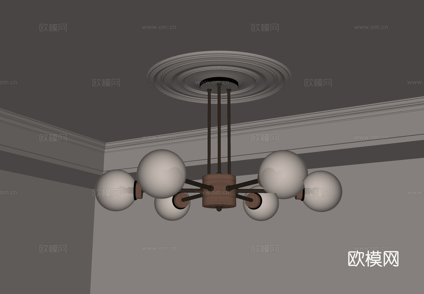 法式吊灯su模型