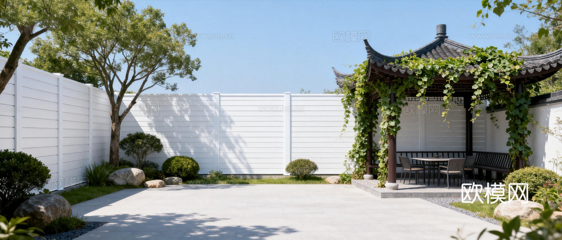 新中式一楼庭院外景