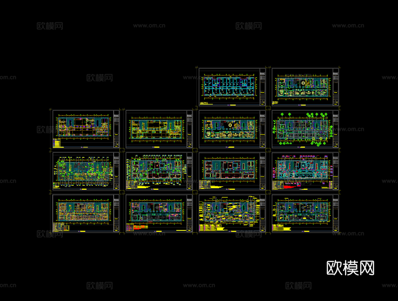 休闲会所平面施工图cad施工图