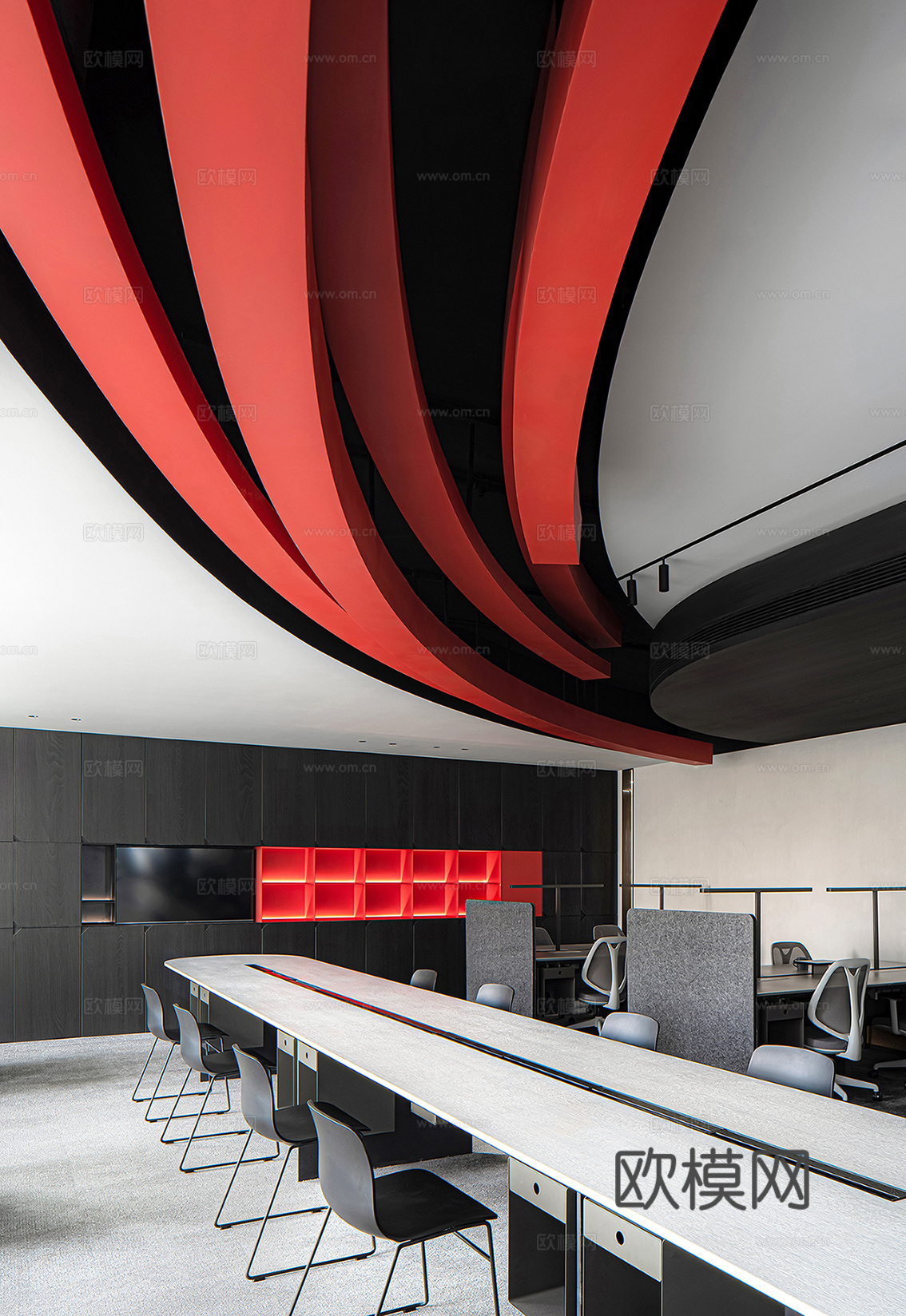 办公室 工作室 最新全套施工图 效果图合集cad施工图