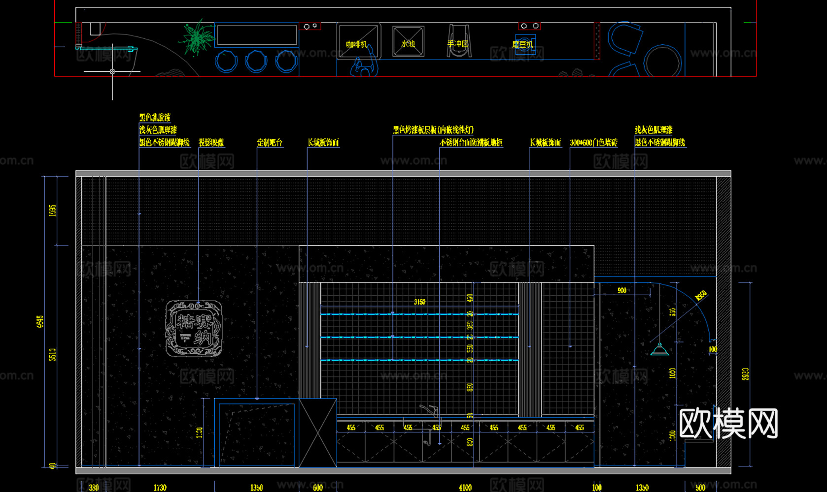 6套宠物店猫咖店CAD施工图效果图cad施工图