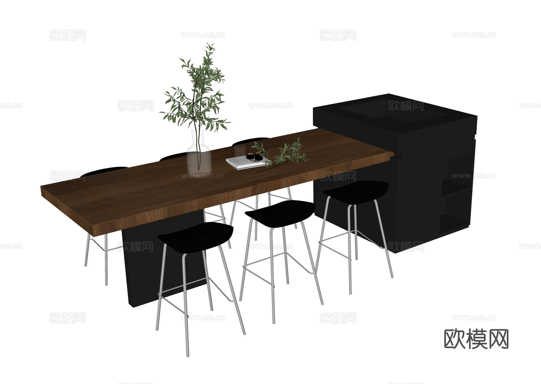 现代餐桌椅su模型