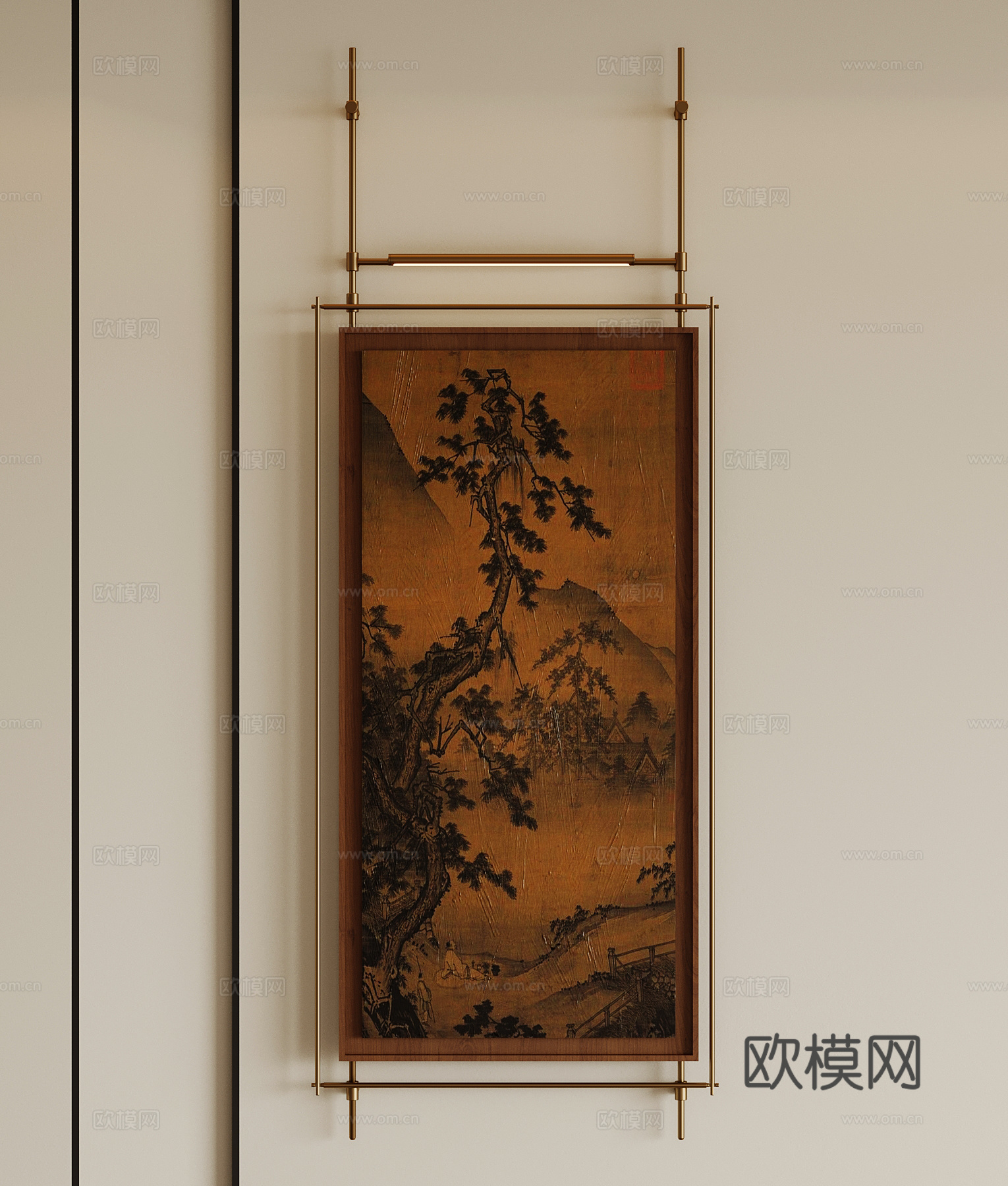 新中式挂画3d模型