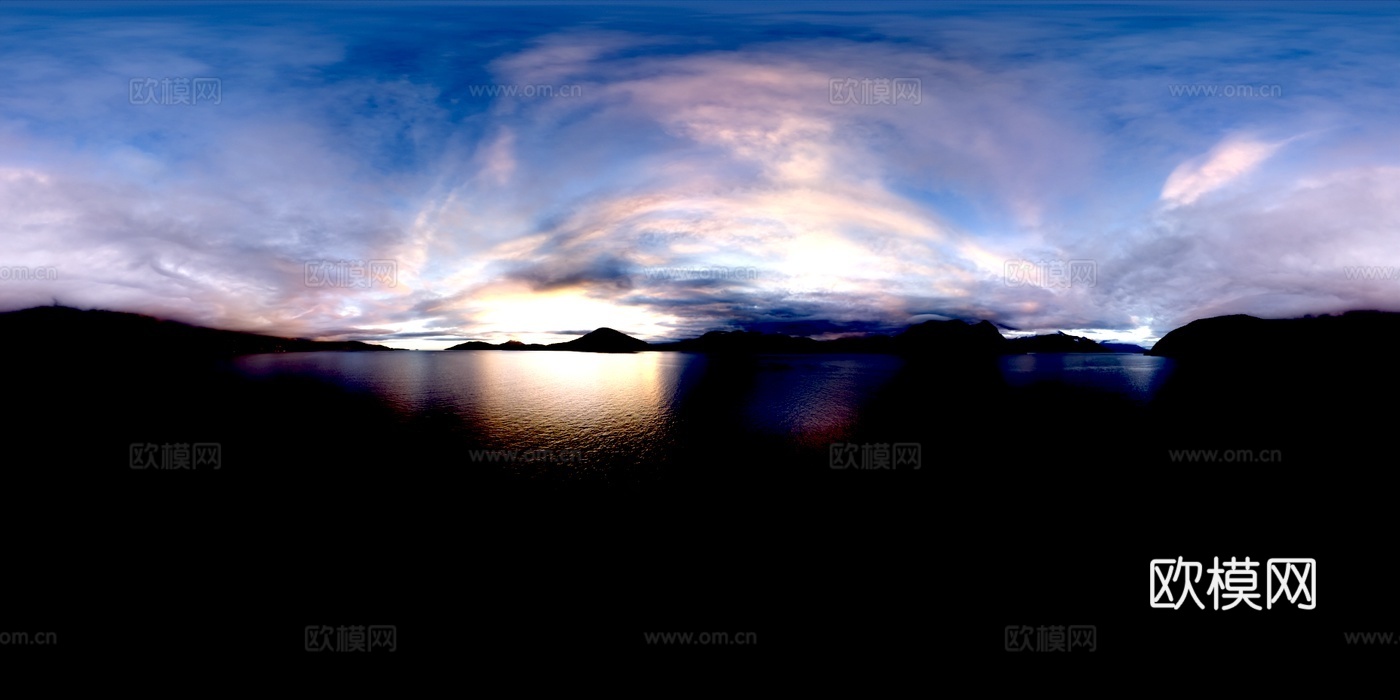 湖泊 晴天 天空 水面HDR