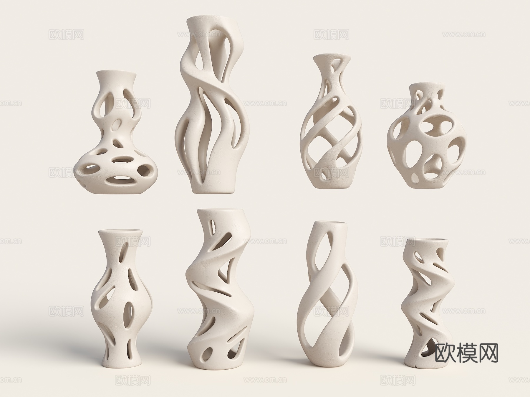 现代花瓶 镂空花瓶 艺术花瓶 装饰花瓶 干支花瓶 异形花瓶su模型