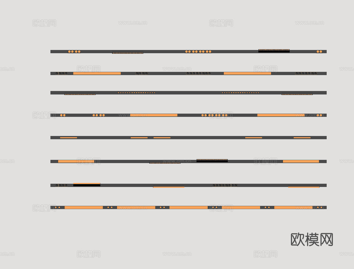 现代极简筒灯射灯 磁吸轨道射灯 明装转向射灯 线型灯 内嵌入su模型
