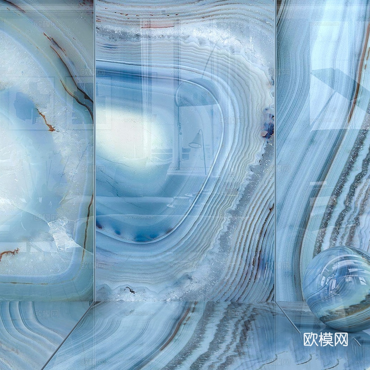 墙砖 247 蓝纹玛瑙3d模型