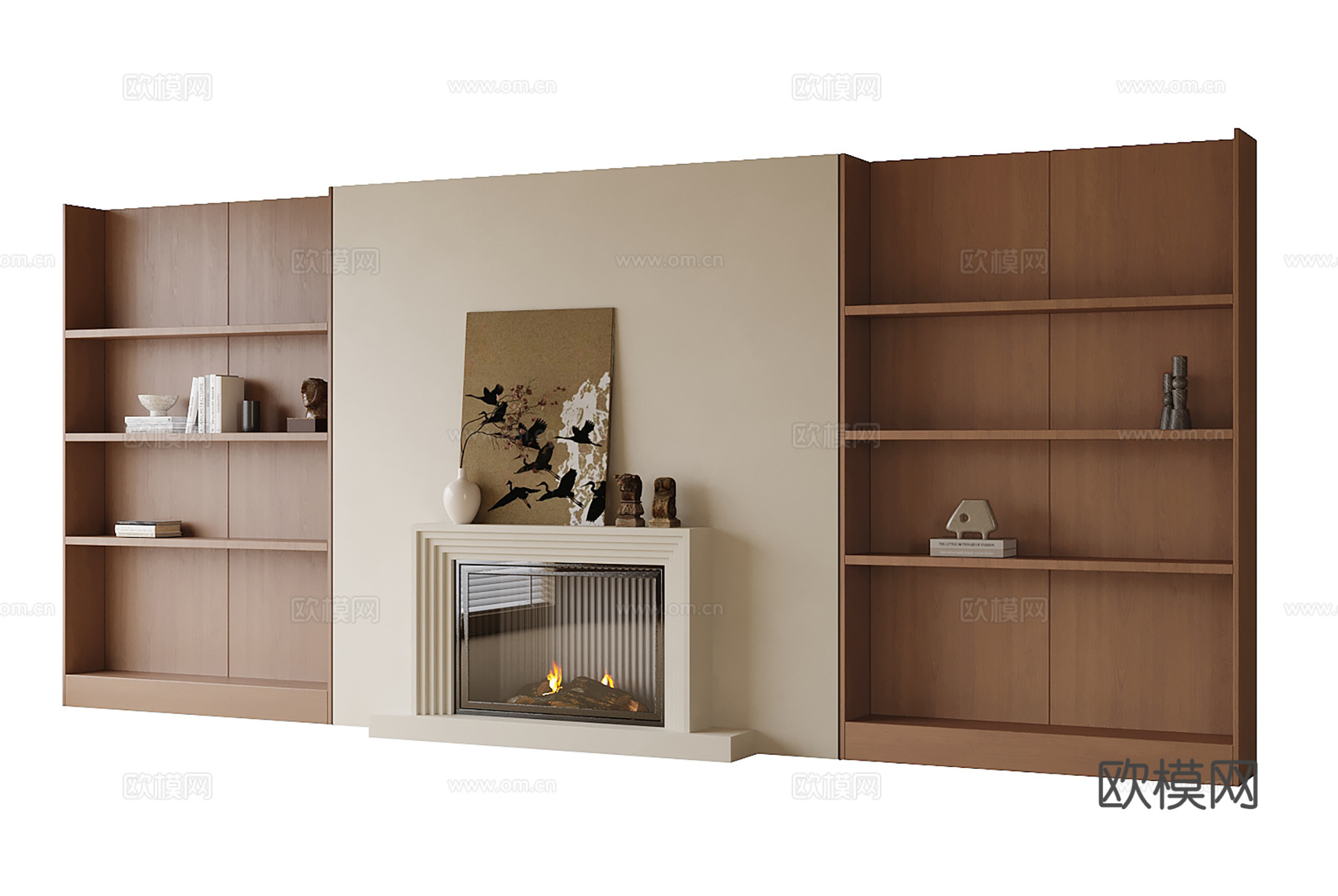 现代背景墙su模型