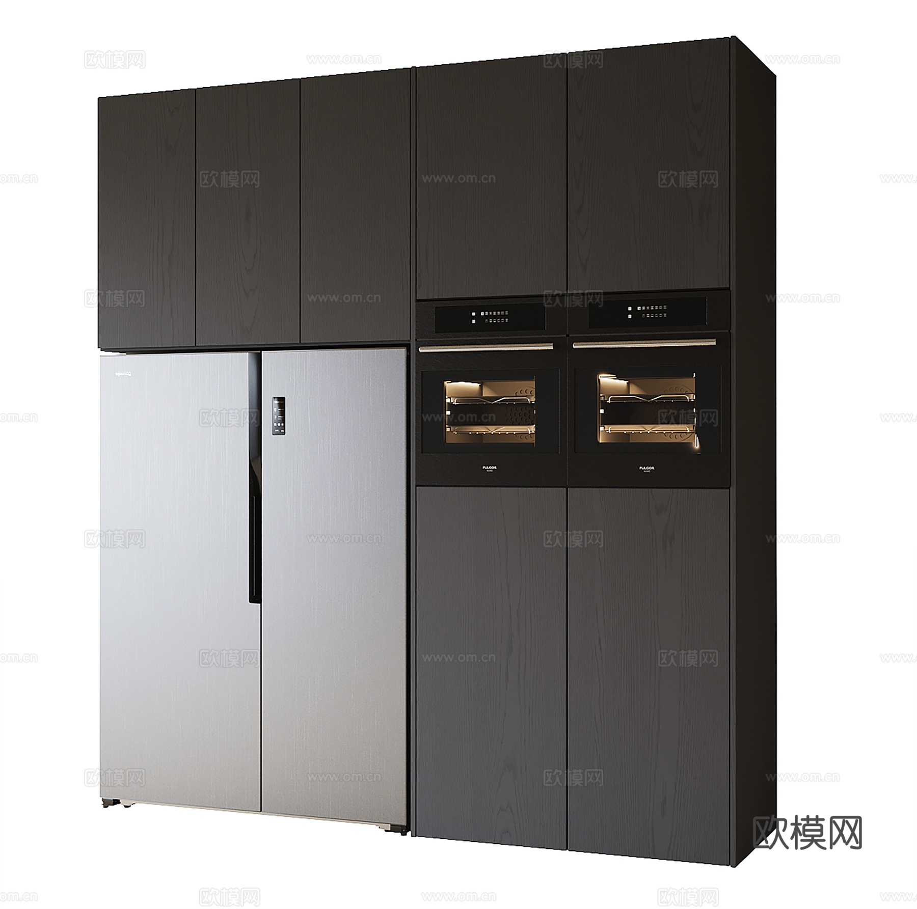 现代冰箱柜 冰箱su模型