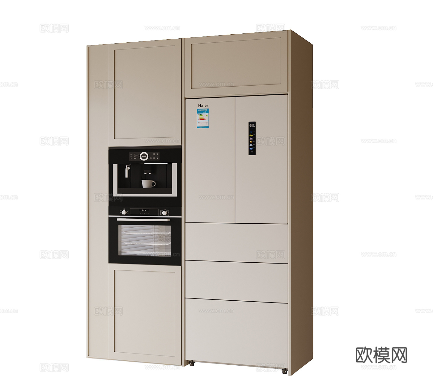 现代冰箱柜 冰箱su模型