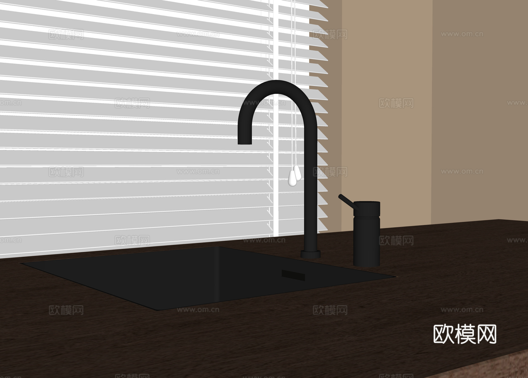 现代洗手盆su模型