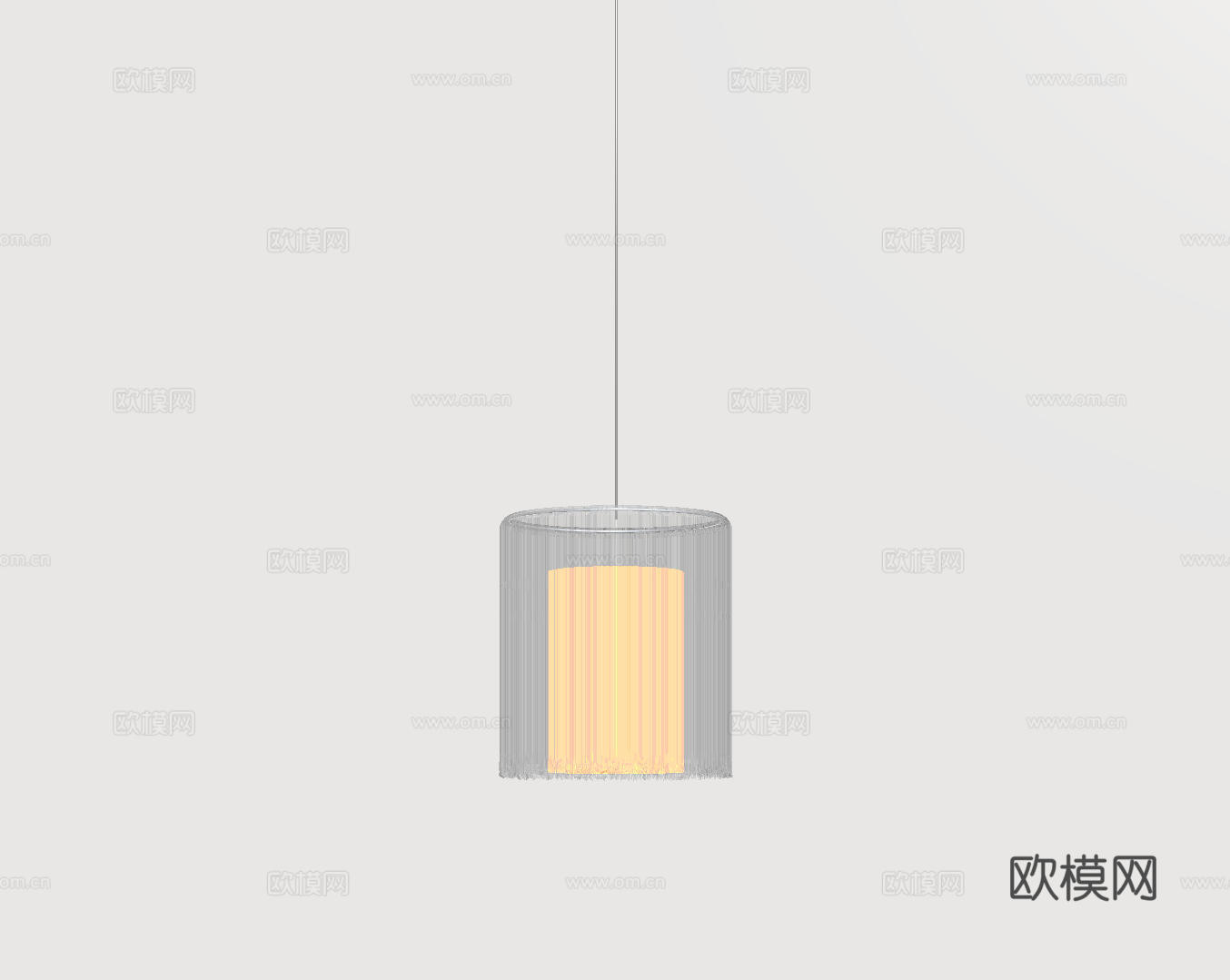 现代极简吊灯 中古奶油风吊灯 北欧简约吊灯 餐厅吊灯 卧室艺su模型下载（渲染图2）