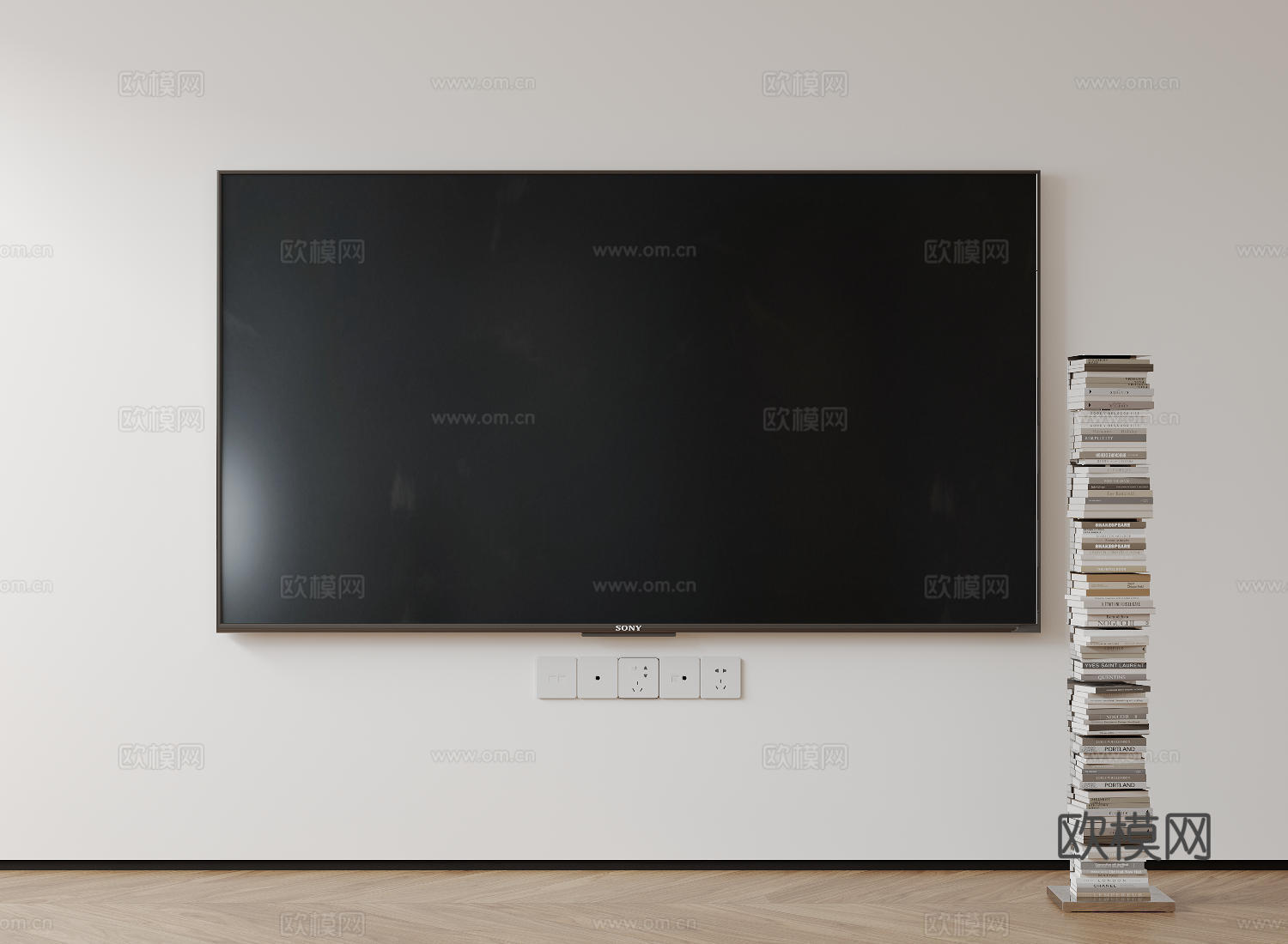 现代电视机 移动电视 激光电视 显示屏 壁挂式电视su模型